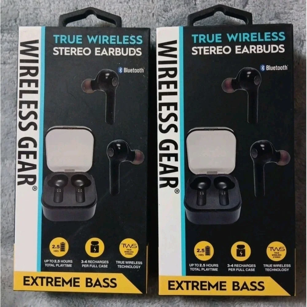 2 Sets Wireless Gear‎ True Wireless Stereo Earbuds Bluetooth Extreme Bass Mic
